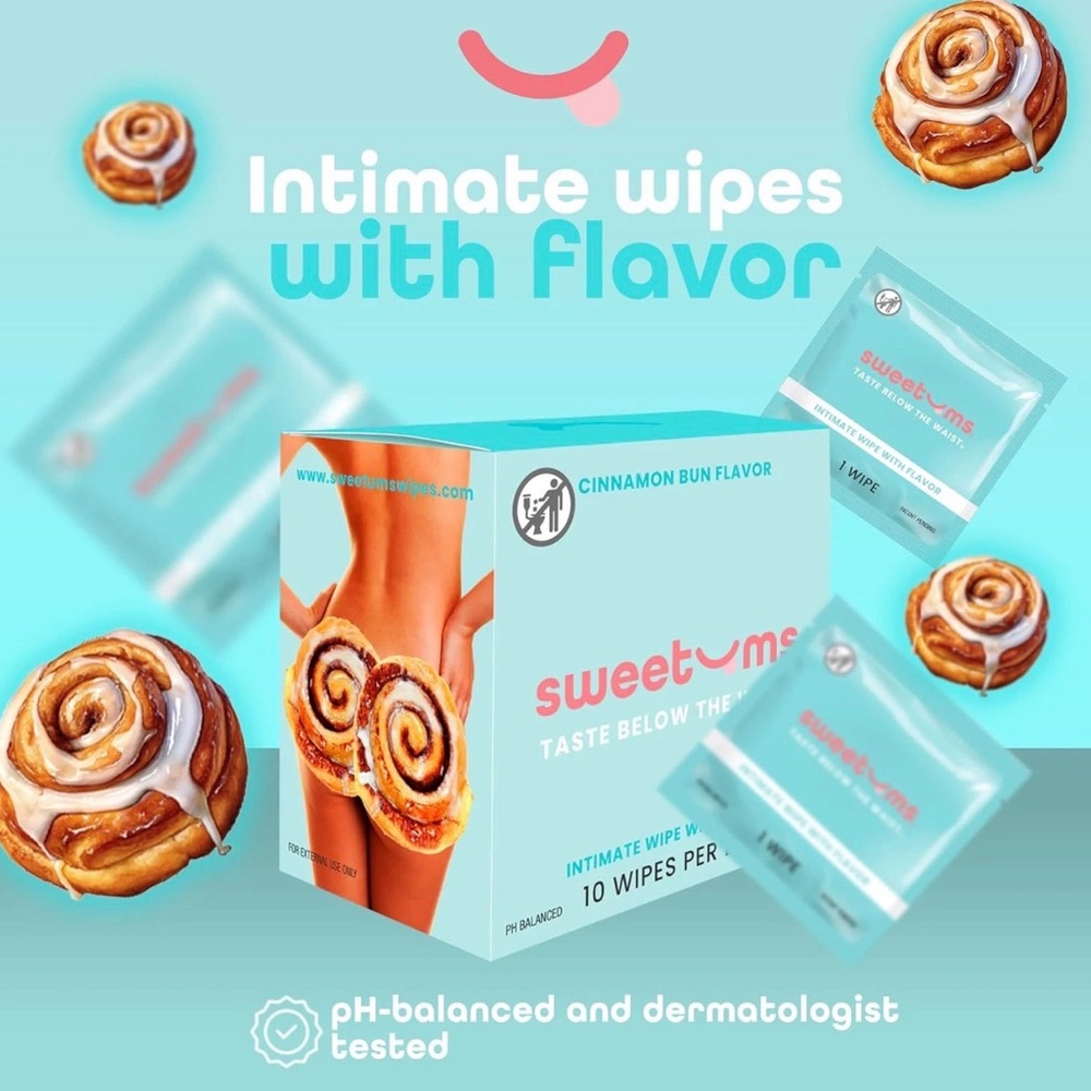 Sweetums Intimate Cleansing Wipes with Flavor x 10